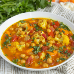 Curried Chickpea Stew with Roasted Vegetables