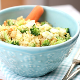 Curried Couscous with Broccoli and Feta