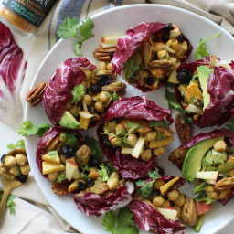 Curried Cranberry Apple Pecan Chickpea Salad Cups