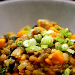 Curried Lentils With Sweet Potatoes and Swiss Chard
