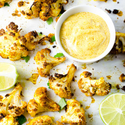Curried Lime Cauliflower Bites with Curry Mayo