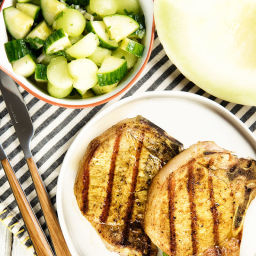 Curried Pork Chops With Honeydew And Cucumber Recipe