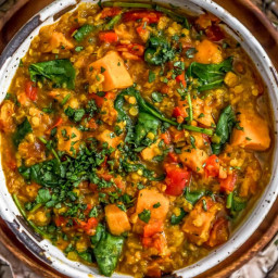 Curried Red Lentil and Sweet Potato Stew