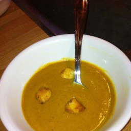 Curried Roasted Butternut Squash & Sweet Potato Soup