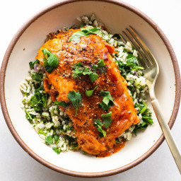 Curried Salmon & Herby Rice