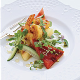 Curried-Shrimp Salad with Grilled Watermelon
