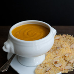 Curried Winter Squash Soup with Cheddar Crisps