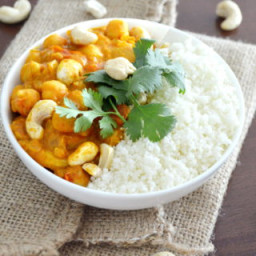 Curry de pois chiches vegan et riz de chou-fleur (sans gluten)