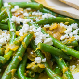 Curry Green Beans with Feta