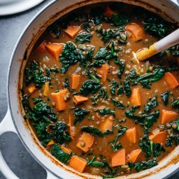 Curry Lentil Sweet Potato Soup (Vegan)