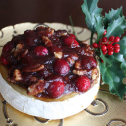 Dairy-free brie with cranberry pecan topping