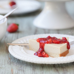 Dairy Free Cheesecake with Strawberry Sauce