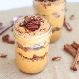Dairy Free Pumpkin Chia Pudding with Praline Topping