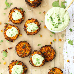 dairy-free sweet potato fritters with citrus cream
