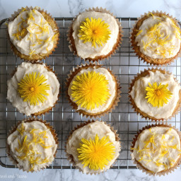 Dandelion and Lemon Paleo Cupcakes