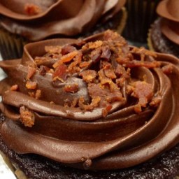 Dark Chocolate Bacon Cupcakes