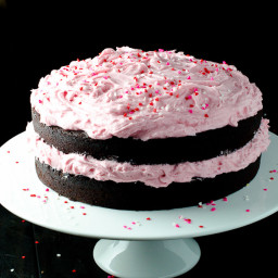 Dark Chocolate Beet Cake with All-Natural Pink Buttercream Frosting