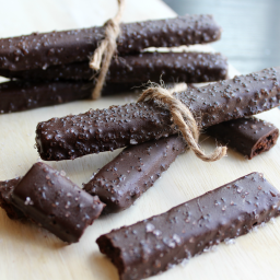 Dark Chocolate Brownie Truffle Sticks with Sea Salt
