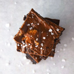 Dark Chocolate Brownies with Peanut Butter and Sea Salt Recipe