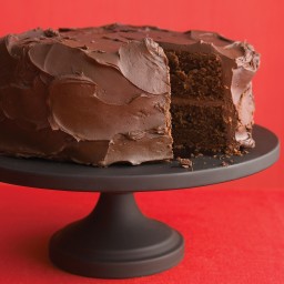 Dark-Chocolate Cake with Ganache Frosting