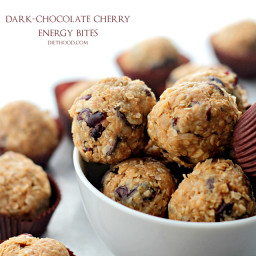 Dark Chocolate Cherry Energy Bites - No Bake