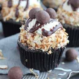 Dark Chocolate Coconut Cupcakes