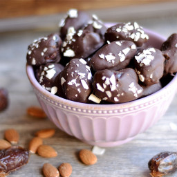 Dark Chocolate Covered Almond Stuffed Dates