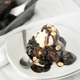 Dark Chocolate Brownie Pudding Cake