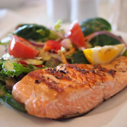 DASH Diet Dinner, Day 2, Week 1: Grilled salmon