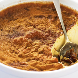 Date and golden syrup baked custard