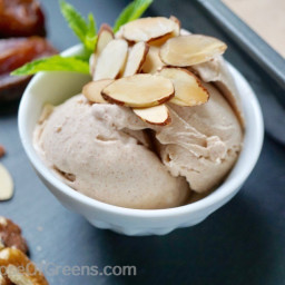 Date Ice Cream with Toasted Almonds (Vegan)