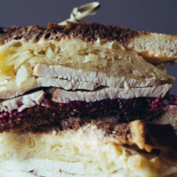 Day-After Reuben with Cranberry Sauce and 'Kraut
