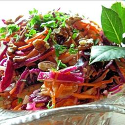 Dazzling Winter Slaw - Red Cabbage, Apple and Pecan Salad
