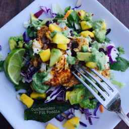 Deconstructed Fish Tacos with Avocado Cilantro Dressing {21 Day Fix}