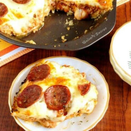 Deep Dish Pan Low Carb Pizza for Meat Lovers