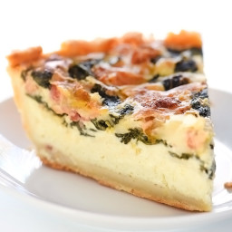 Deep-Dish Spinach, Leek and Bacon Quiche