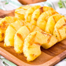 Delicious pineapple is coated in brown sugar!