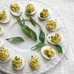 Deviled Eggs with Cilantro, Jalapeños, and Curry