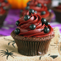 Devil’s Food Cupcakes with Wicked Red Velvet Frosting