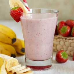 Diabetic Strawberry Banana Milkshake