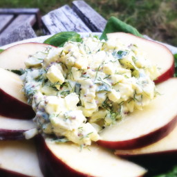 Dilled Egg Salad On Baby Spinach