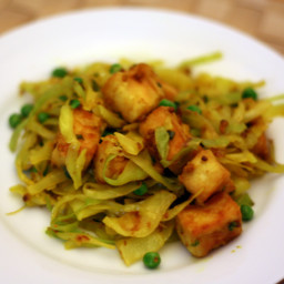 Dinner Tonight: Dry-Cooked Cabbage with Tofu and Peas Recipe