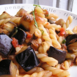 Dinner Tonight: Pasta with Roasted Eggplant and Tomato Recipe