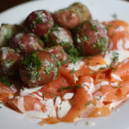 Dinner Tonight: Potato Salad with Smoked Salmon and Horseradish Crème Fraîc