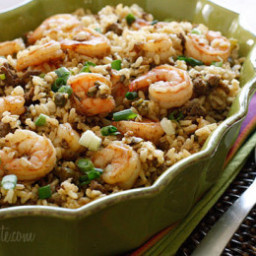 Dirty Brown Rice with Shrimp