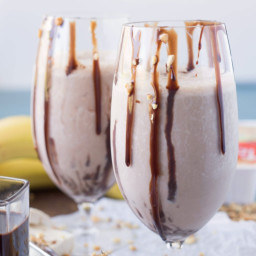 Dirty Monkey: Chocolate Peanut Butter Banana Protein Smoothie
