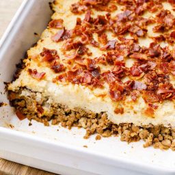 Double Bacon Ground Beef Paleo Casserole (Low Carb)