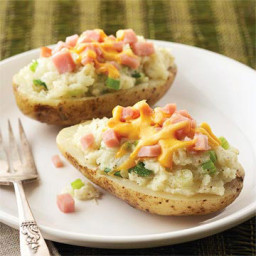 Double-Cheese Potatoes with Ham