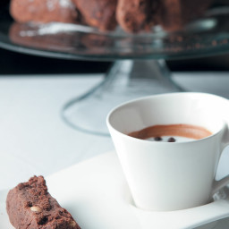 Double chocolate and bran rusks served with a Caffè Macchiato by Chef Alfre