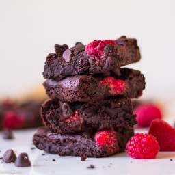 Double chocolate and raspberry brownies